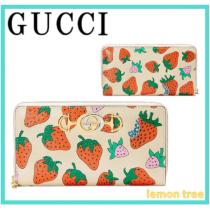 2020最新/限定〔GUCCI グッチ 苺 ズゥミ〕ストロベリー プリント 長財布 レザー 57...