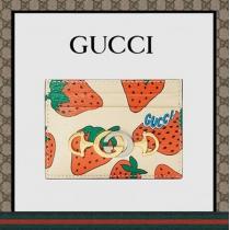 2020最新/限定【GUCCI 】Zumi グッチ いちご  スーパーコピーストロベリープリントカードケース