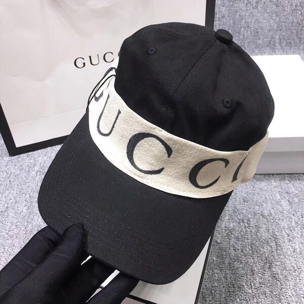 gucci キャップ 偽物 グッチ ヘアバンド付き*ベースボールキャップ/Black