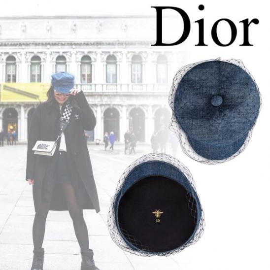 2019新作人気 ディオール キャップスーパーコピー DIOR BERET A VOILETTE NOIR ET DENIM