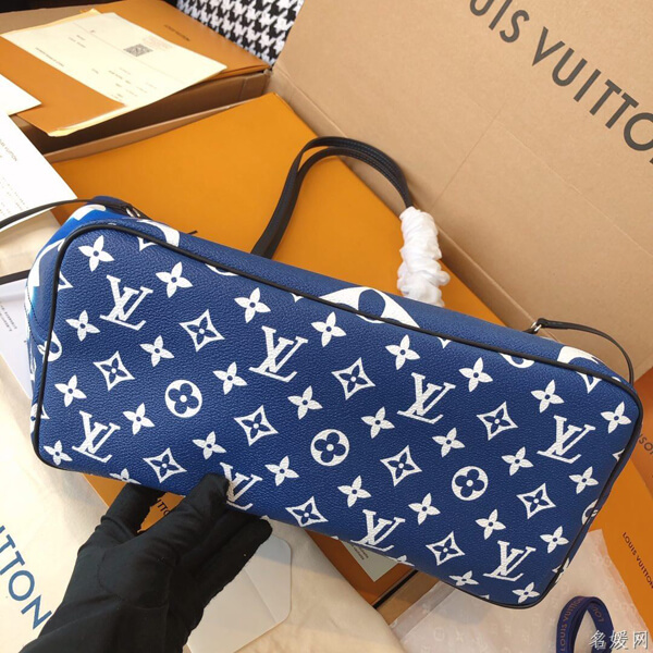 ルイヴィトン トートバッグ 偽物 20SS新作 Louis Vuitton エスカル★ネヴァーフル MM ブルー M45128