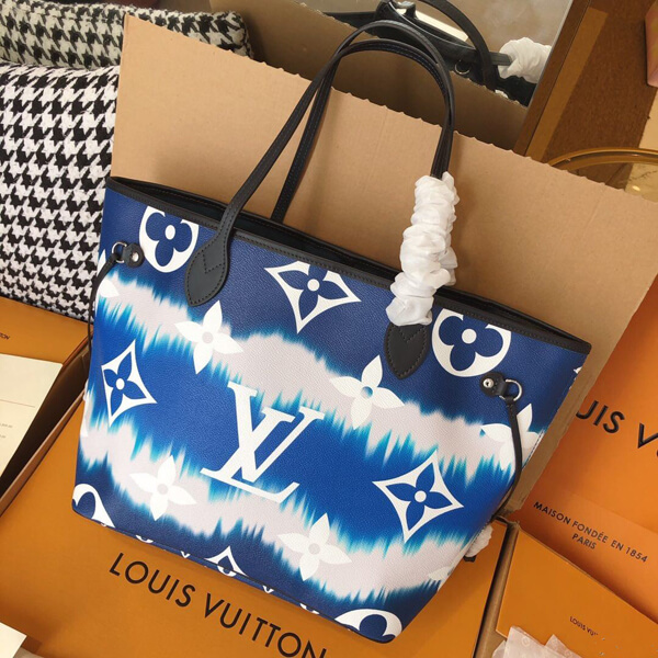 ルイヴィトン トートバッグ 偽物 20SS新作 Louis Vuitton エスカル★ネヴァーフル MM ブルー M45128