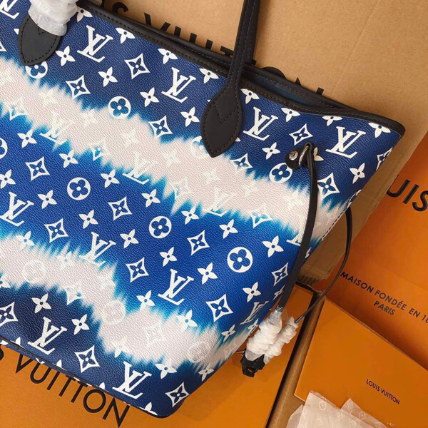 ルイヴィトン トートバッグ 偽物 20SS新作 Louis Vuitton エスカル★ネヴァーフル MM ブルー M45128