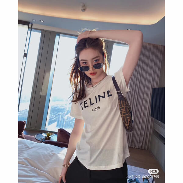 CELINE セリーヌ tシャツ 偽物 フロントロゴ 2X314916G38AW