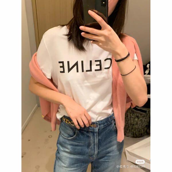 CELINE セリーヌ tシャツ 偽物 フロントロゴ 2X314916G38AW