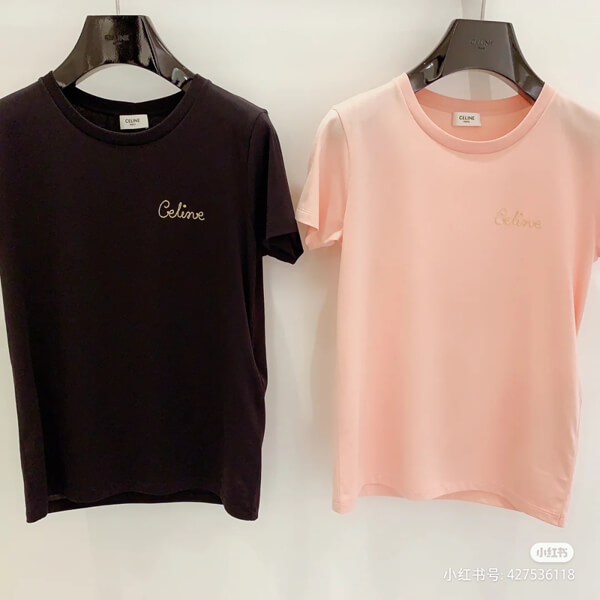  CELINE Tシャツ セリーヌ 偽物 エンブロイダリー コットン 2X351501F.01OW