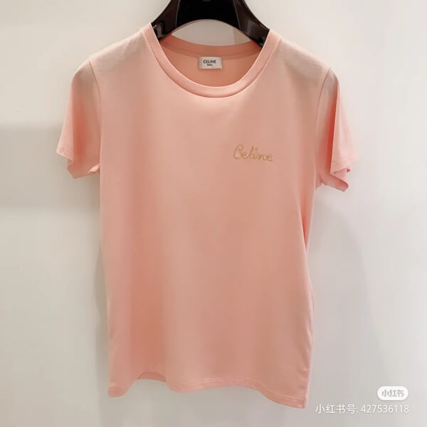  CELINE Tシャツ セリーヌ 偽物 エンブロイダリー コットン 2X351501F.01OW