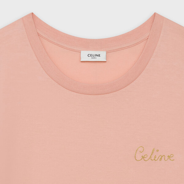  CELINE Tシャツ セリーヌ 偽物 エンブロイダリー コットン 2X351501F.01OW