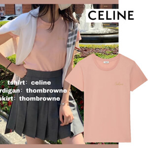  CELINE Tシャツ セリーヌ 偽物 エンブロイダリー コットン 2X351501F.01OW