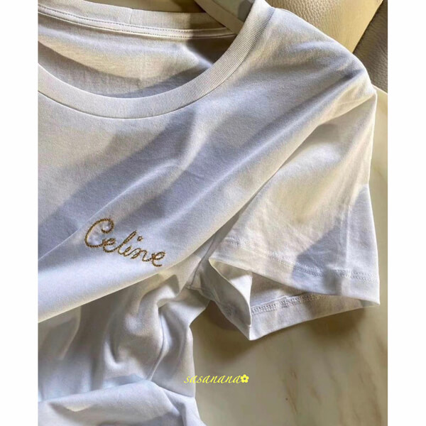 CELINE セリーヌ 偽物 Tシャツ エンブロイダリー コットンジャージー 2カラー 2X351501F.25PQ