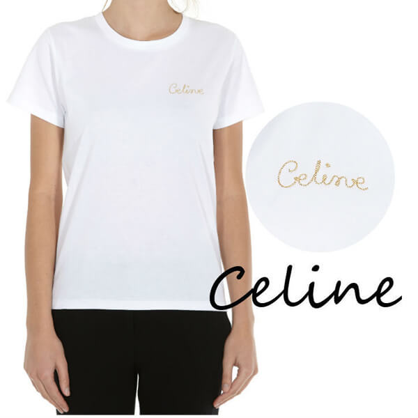 CELINE セリーヌ 偽物 Tシャツ エンブロイダリー コットンジャージー 2カラー 2X351501F.25PQ