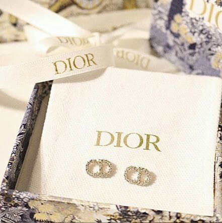 Dior ピアス  コピー キラキラクリスタル「月の光」CDピアス☆Gold, Silver 