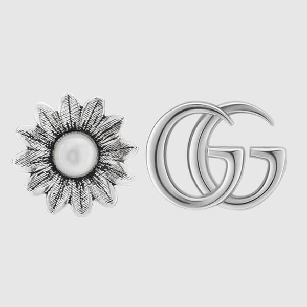 GUCCI ピアス 偽物 日本限定 ダブルG フラワー シルバー 527390 J8440 8184