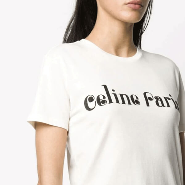 新作 CELINE セリーヌロゴ Tシャツ 偽物  2X406090K レギュラーフィット