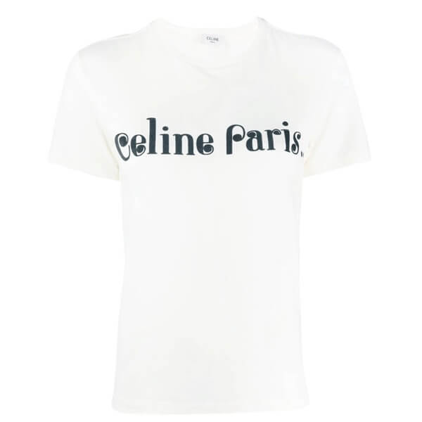 新作 CELINE セリーヌロゴ Tシャツ 偽物  2X406090K レギュラーフィット