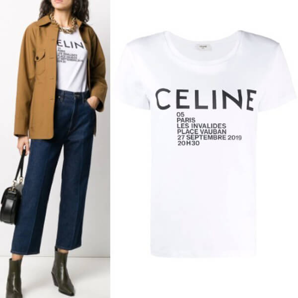 新作 CELINE セリーヌ Tシャツ 偽物 Celine Paris ロゴプリント 2X314864J 01OB