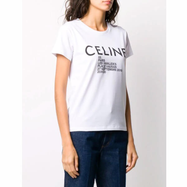 新作 CELINE セリーヌ Tシャツ 偽物 Celine Paris ロゴプリント 2X314864J 01OB