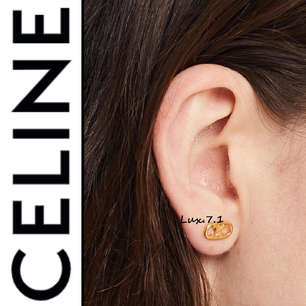 ◆CELINE(セリーヌ)◆ MAILLONS TRIOMPHE STUDS IN BRASS WITH GOLD FINISH イヤリング