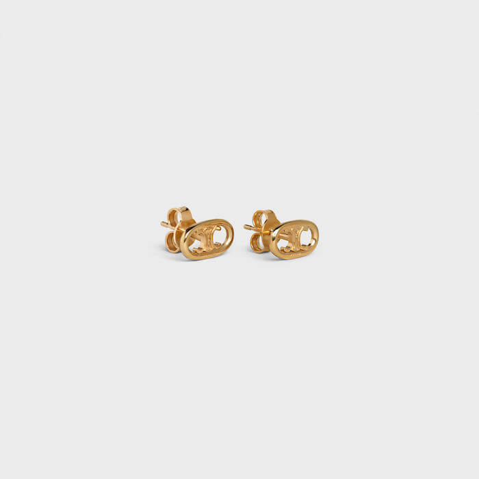 ◆CELINE(セリーヌ)◆ MAILLONS TRIOMPHE STUDS IN BRASS WITH GOLD FINISH イヤリング