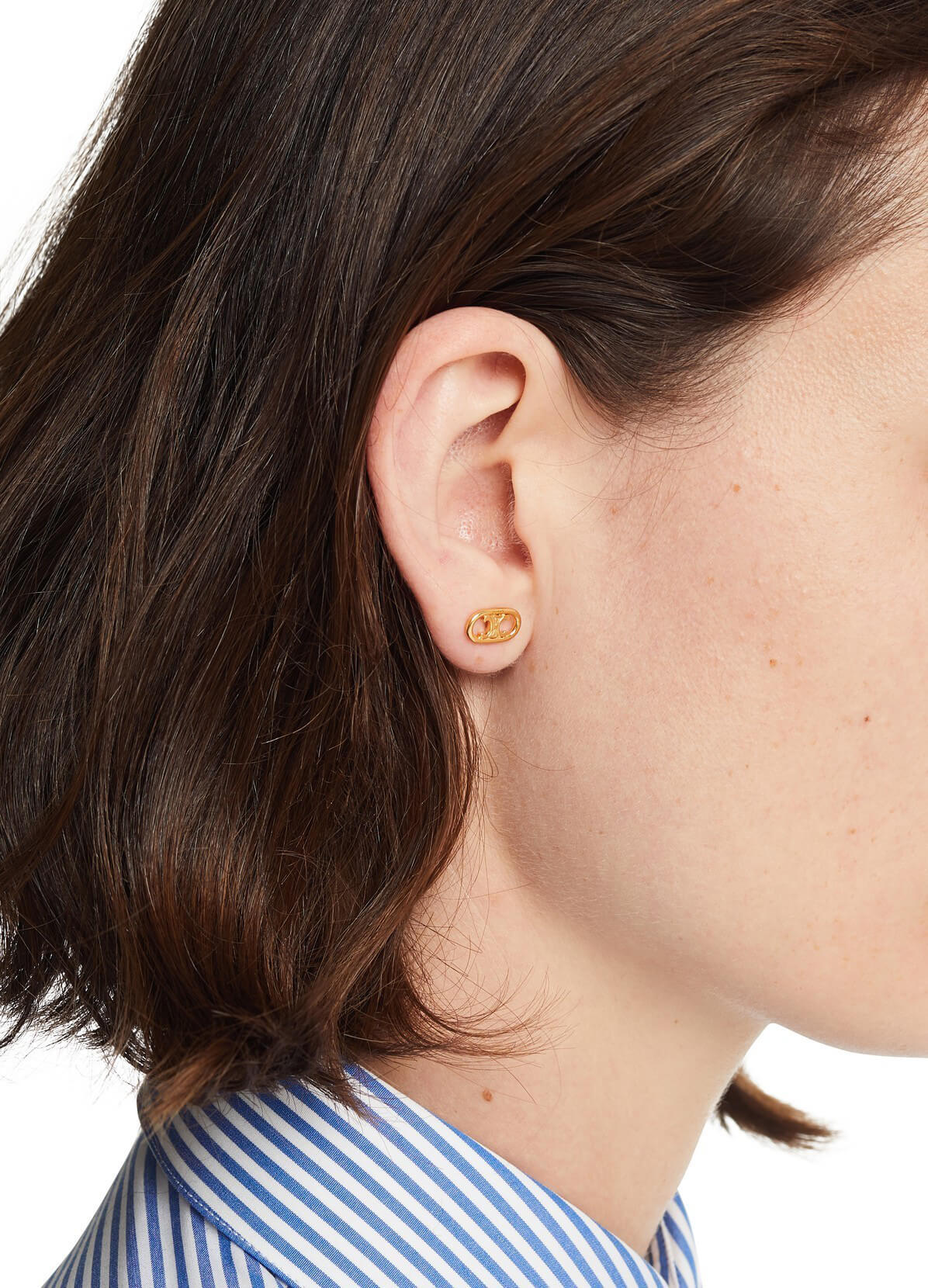 ◆CELINE(セリーヌ)◆ MAILLONS TRIOMPHE STUDS IN BRASS WITH GOLD FINISH イヤリング