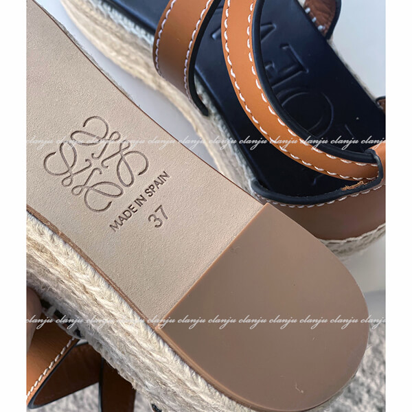 LOEWE Gate ロエベ サンダル 偽物 エスパドリーユプラットフォームウェッジサンダル 2020SSGate Wedge Espadrille453.10.355