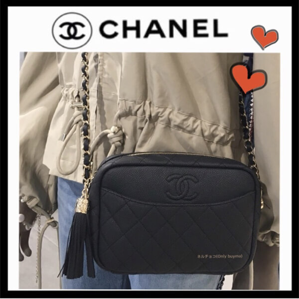 シャネルスーパーコピー CHANEL 新作限定人気の斜め掛け カメラケース キャビア ブラック