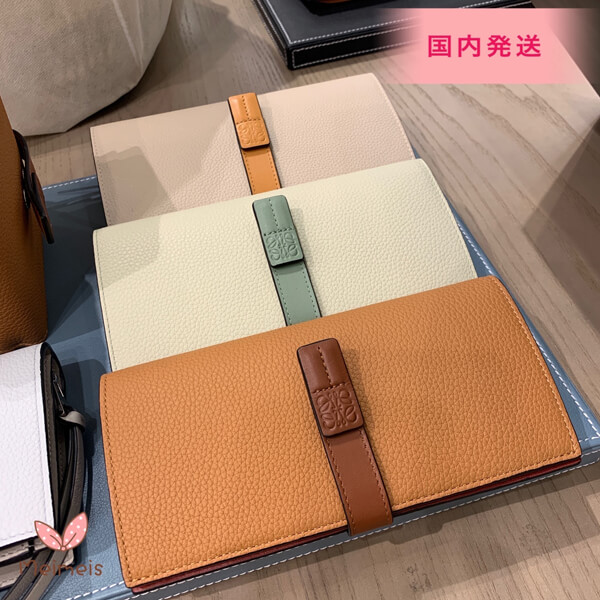 【LOEWE】ロエベ 財布 偽物 Large Vertical*バイカラーレザー縦型長財布☆124.12.S40