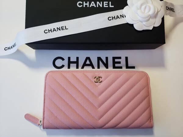 2020年春夏新作 シャネルコピー 長財布 CHANEL クラシックシェブロン★ロングウォレット★可愛いピンク