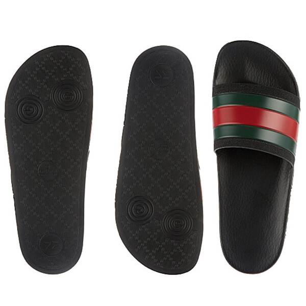 グッチgucci サンダル コピー ストライプ スライドサンダル／Black