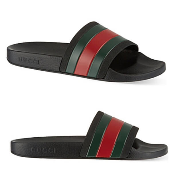 グッチgucci サンダル コピー ストライプ スライドサンダル／Black