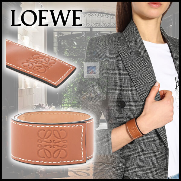 2020新作大人気◇LOEWE◆日本未入荷！ロエベ 偽物 モダンなアナグラム入レザーブレスレット