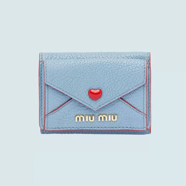 miumiu 財布 コピー ミュウミュウ ラブレター 財布 ハートレター三つ折りミニウォレット 5MH021_2BC3_F0637