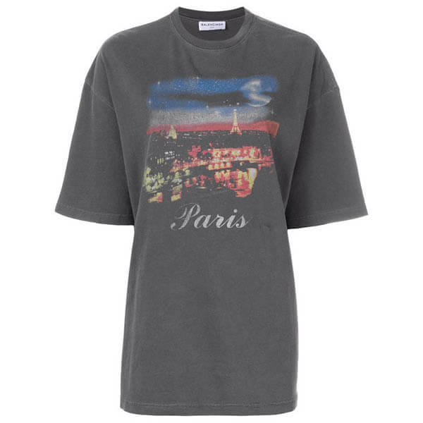 BALENCIAGA バレンシアガ tシャツ 偽物 大人気 Oversize Paris プリントTシャツ 480065TYK361055