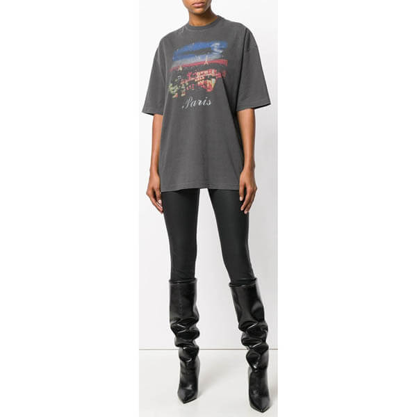 BALENCIAGA バレンシアガ tシャツ 偽物 大人気 Oversize Paris プリントTシャツ 480065TYK361055