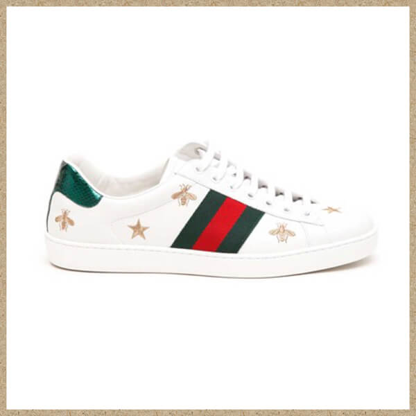 GUCCI グッチ スニーカー コピー エンブロイダリー付き レザー