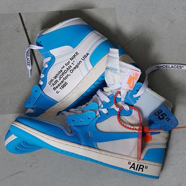 2020新作大人気 Nike ジョーダン オフホワイト パーカー 偽物 コラボス  ナイキJordan 1 Retro High Off-White University BlueAQ0818-1481