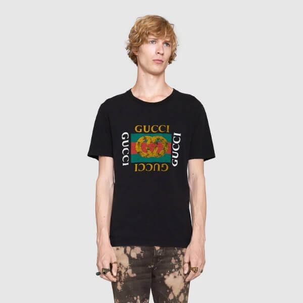 Gucci Tシャツグッチスーパーコピー print ウォッシュド GG柄440103 X3F06 1508