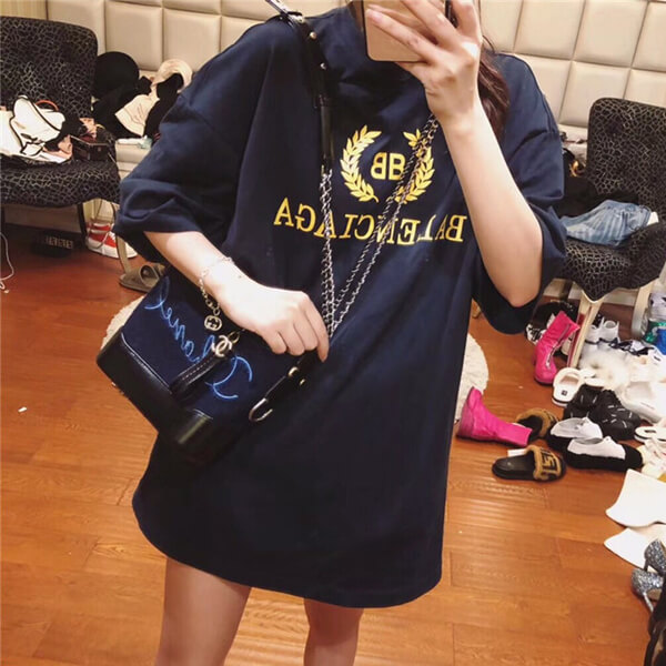 バレンシアガ tシャツ 偽物 BALENCIAGA オーバーサイズ プリント 