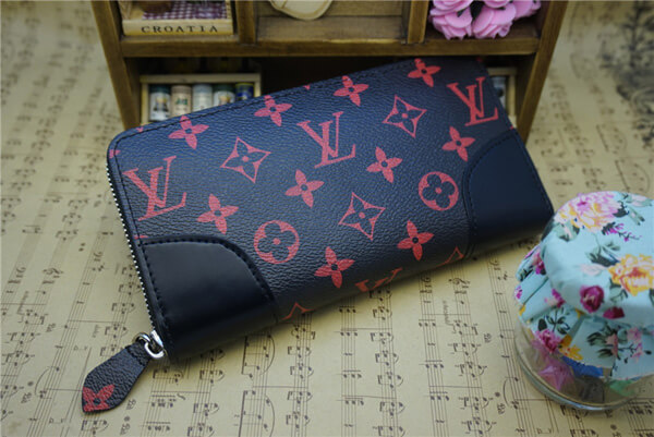 ルイヴィトンスーパーコピー Louis Vuitton 超限定ルージュモノグラム Portefeuille Zippy 長財布 M60974