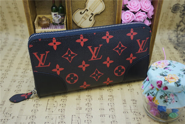 ルイヴィトンスーパーコピー Louis Vuitton 超限定ルージュモノグラム Portefeuille Zippy 長財布 M60974