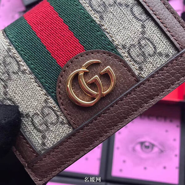 GUCCI 財布 グッチスーパーコピー☆GG スプリーム カードケース ブラウン