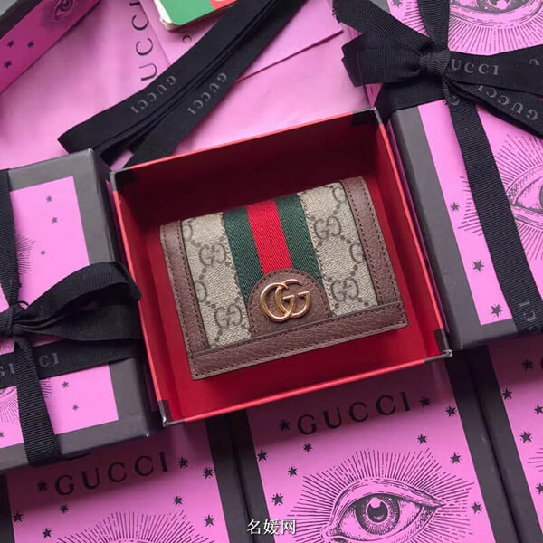 GUCCI 財布 グッチスーパーコピー☆GG スプリーム カードケース ブラウン