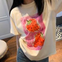 GUCCI Tシャツ グッチ いちご コピー 大人コーデ ストロベリーオーバーサイズ ファッショ...