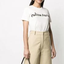 新作 CELINE セリーヌロゴ Tシャツ 偽物  2X406090K レギュラーフィット