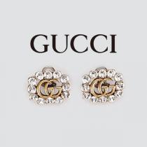 新作 GUCCI イヤリング コピー グッチ  クリスタル ダブルG イヤリング DoubleG earring