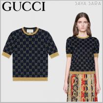 GUCCI グッチスーパーコピー 半袖セーター GGコットンニット ルレックス トップス GGモ...