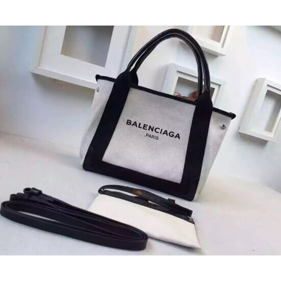 2020最新BALENCIAGA スーパーコピー ネイビー カバ XS 2WAYバッグ NATURAL / BLACK (52013965)