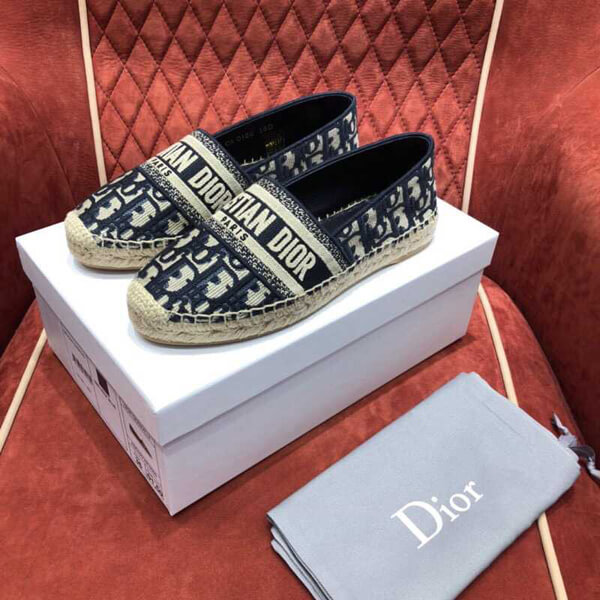 ディオール スニーカー コピー DIOR GRANVILLEオブリークエスパドリーユ オブリーク グレー