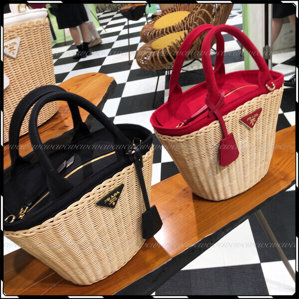 プラダ かごバッグ コピー 可愛すぎ PRADA カラフルかごバッグ 3色 1BG172 限定希少 PRADA プラダ 可愛すぎ！カラフルかごバッグ 3色 1BG172  1BG172