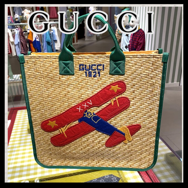 gucci かごバッグ 偽物 大人も グッチ ヒコーキトート かごバッグ